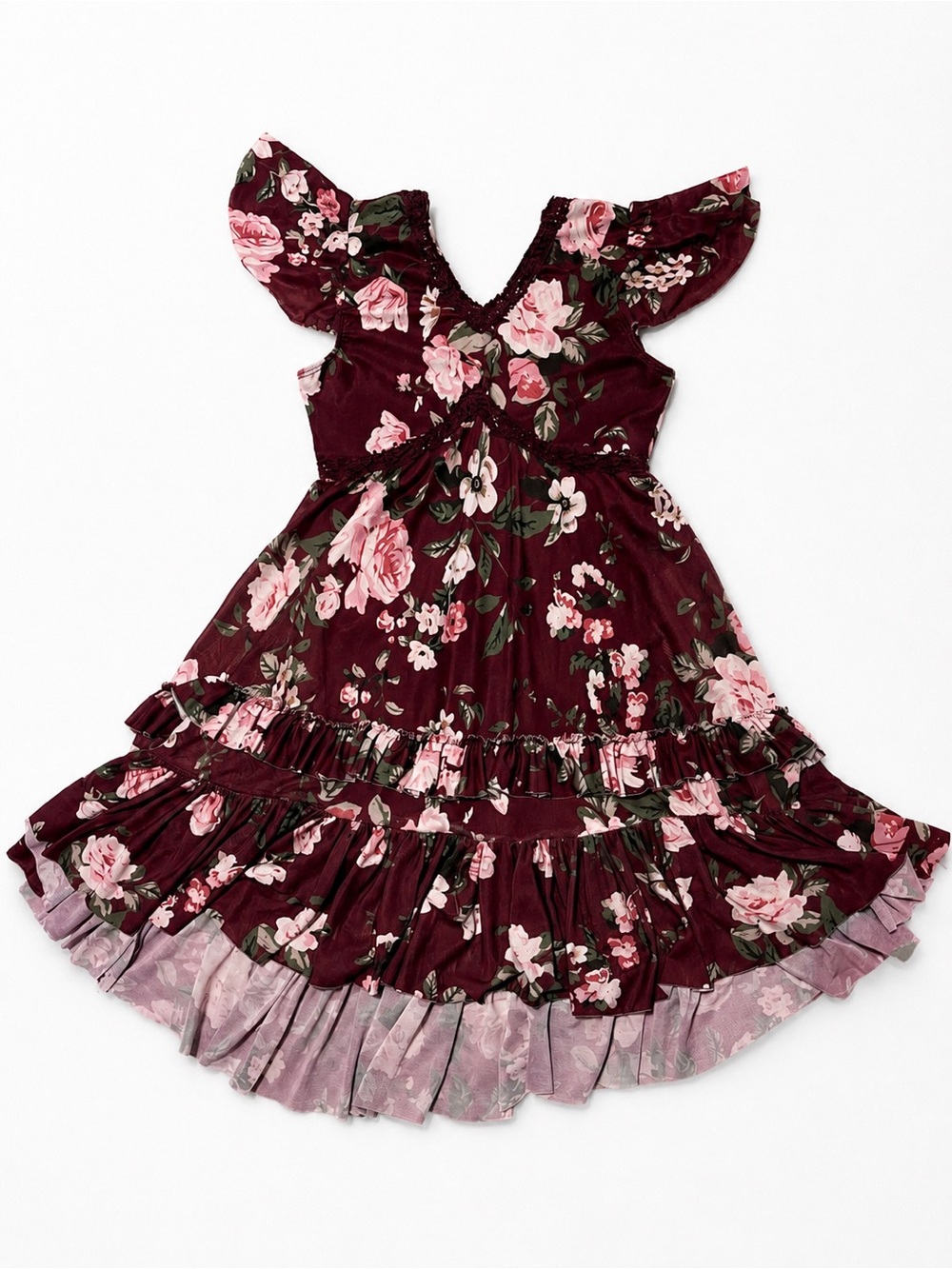 Revolution Dance “When You Dream” Floral Mesh Dress | Child SC Approx Girls 6X–7